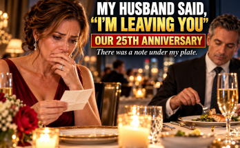 For Our Twenty-Fifth Wedding Anniversary, My Husband Booked The Most Expensive Restaurant In Town, Then Quietly Told Me He Was Leaving, But A Tiny Folded Note Beneath My Plate From The Last Person I Expected Gave Me The Courage To Rebuild A Happier Life On My Own Terms, Finally, Gratefully, And Without Regret