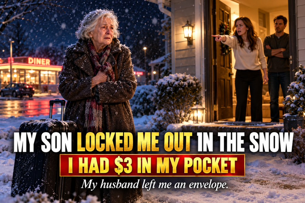 On The Coldest Night Of My Life, My Own Son Locked Me Out And My Daughter-In-Law Renee Threw My Suitcase Into The Snow, Screaming That I Was Dead To Them, But With Three Dollars And My Late Husband's Envelope, A Retired Judge At Millie's Diner Helped Me Reclaim Everything They Tried To Take
