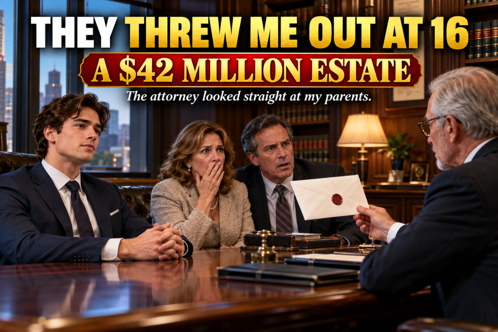 My Parents Threw Me Out When I Was Sixteen And Never Once Called, Helped, Or Asked If I Was Alive, Then My Uncle Died Leaving A $42 Million Estate, And A Sealed Envelope Read Aloud By His Attorney Stunned Them, Honored The Nephew They Abandoned, And Showed Me The Meaning Of Family