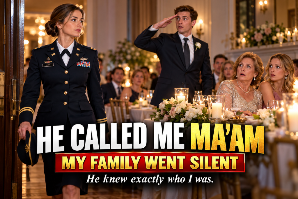 The Moment My Sister's Fiancé Called Me Ma'am, My Entire Family Went Silent, Because Mom Had Seated Me at the Far End of the Rehearsal Dinner for Wearing My Work Uniform, Dismissing My Navy Career as Little, Until One Single Word From Ethan Changed Everything in That Room Forever for Us