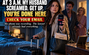 At 3 A.M. My Husband Slammed Open Our Bedroom Door Yelling Get Up You Are Done Living Here, His Mother Stood Behind Him Smiling, My Suitcase Was Already Packed And Our Wedding Photo Was Turned Face Down, But While They Planned My Humiliation I Had Been Planning My Safety And I Said Check Your Email
