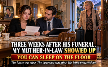Three Weeks After My Husband's Funeral I Bought A Small House With His Life Insurance, And At Midnight My Mother-In-Law Pounded On The Door With Two Suitcases Declaring I Could Sleep On The Floor, Until She Saw The Lawyer At My Dining Table Holding A Folder And My Husband's Final Letter Protected Me Completely