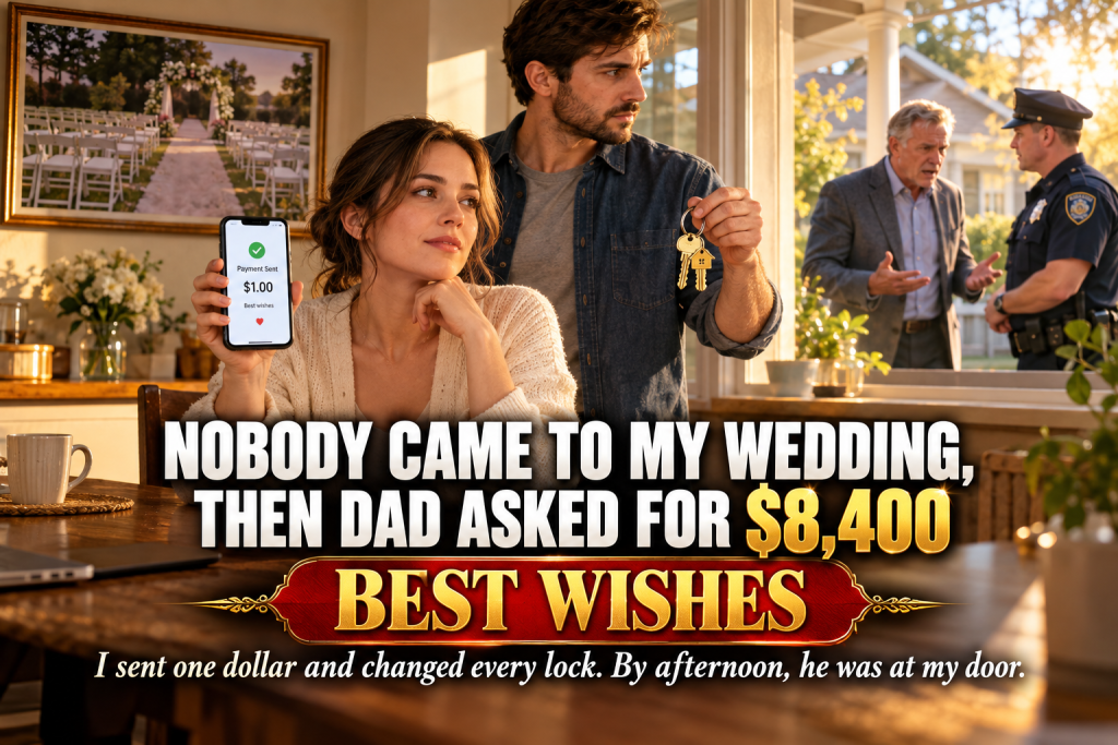 Nobody From My Family Showed Up To My Wedding And Nobody Even Called, But A Few Weeks Later My Father Texted As If Nothing Had Happened And Demanded Eight Thousand Four Hundred Dollars For My Brother's Wedding, So I Sent Him One Dollar With The Note Best Wishes, Asked My Husband To Change Every Lock, And That Afternoon My Father Showed Up With The Police Behind Him