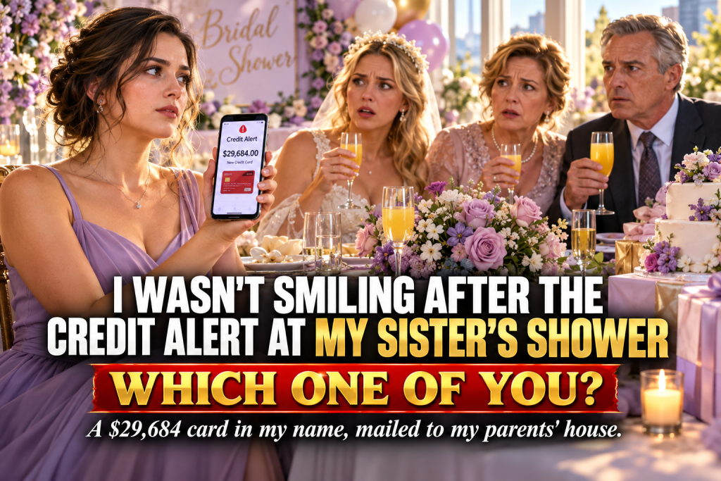 At My Sister Brooke's Bridal Shower In Indianapolis She Joked That Some Sisters Help Pay For The Wedding While Mine Brought A Candle, Then My Phone Buzzed With A Credit Alert About A New $29,684 Card Opened Three Months Earlier That I Never Applied For, And The Mailing Address Was My Parents' House