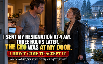 I Sent My Resignation Email At 4 AM And Passed Out On The Couch, And Three Hours Later The Most Powerful CEO In Portland Was Banging On My Front Door, Because I Am A Single Dad Whose Wife Died Four Years Ago, And I Finally Quit After Learning Who Had Called Me Four Times During My Wife's Funeral, And What She Said On My Porch Left Me Speechless