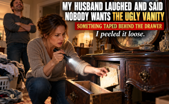 My Husband Fought Me For Everything In The Divorce Including The House The Cars And The Camper But Ignored His Grandmother's Old Vanity With The Cloudy Mirror Because Nobody Wanted It, And After It Collected Laundry In My Spare Room For A Year The Middle Drawer Jammed When I Tried To Sell It And Behind It I Felt Something Taped Flat To The Back