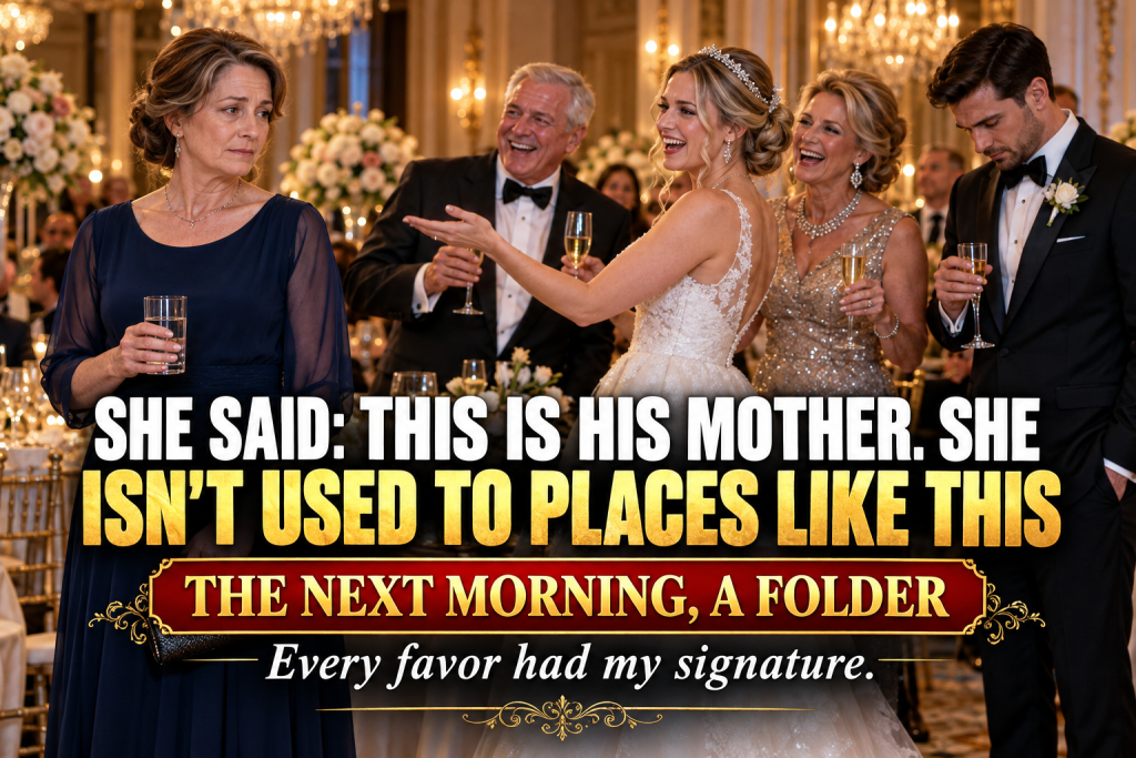 I Paid For My Son's Wedding, Smiled Through Every Insult, And Welcomed His New Wife Like Family, Until At The Reception She Told Her Relatives That I Was His Mother And Was Not Used To Places Like This While My Son Stared At His Glass, And The Next Morning I Opened The Folder My Lawyer Had Prepared With Every Favor Carrying My Signature