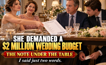 My Son's New Fiancée Sat Across From Me At Sunday Lunch And Calmly Demanded A Two Million Dollar Wedding Budget Like I Was Her Personal ATM, And When My Son Slid A Note Under The Table Saying She Was A Scammer, I Kept My Face Calm And Answered With Just Two Words