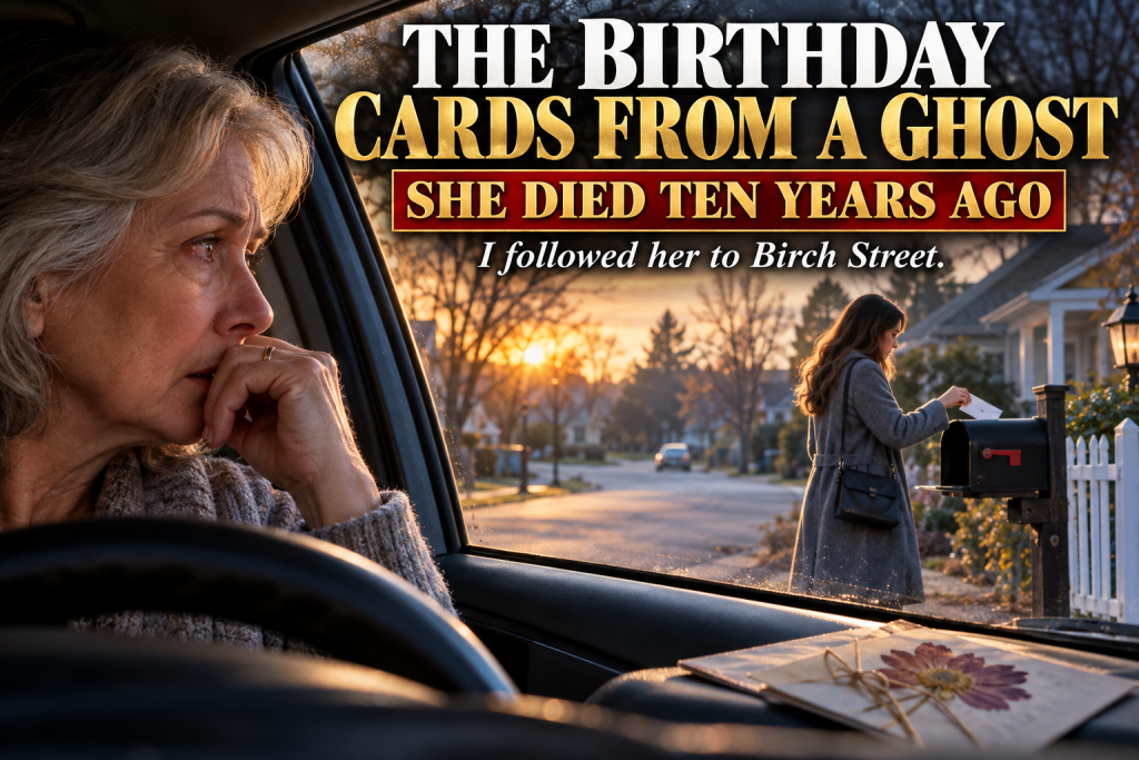 My Grandson Has Received A Birthday Card Every Year Since He Was Born, With No Return Address, Ten Dollars, And A Pressed Flower In My Late Sister's Handwriting, So On His Ninth Birthday I Parked Across From The Mailbox, Followed A Young Woman In A Gray Coat To Birch Street, And Knocked On A Door That Rewrote Our Family