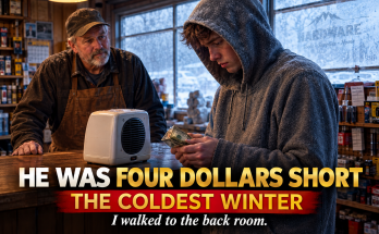 It Was A Bitter Tuesday In January When A Young Man In A Thin Hoodie Walked Into Our Hardware Store, Picked The Smallest, Cheapest Ceramic Heater, And Counted Crumpled Dollars Onto My Counter Four Dollars Short — I Looked At His Shaking Hands, Walked To The Back Room, And What I Did Next Changed Both Of Our Lives