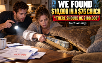 My Wife And I Found $10,000 In Cash Hidden Inside A Used Couch We Bought At An Estate Sale For Just $75, And When We Called The Family To Return It, A Woman Burst Into Tears And Said There Should Be $100,000 — What We Discovered Next Changed Both Our Families Forever And Taught Us What Honesty Is Really Worth