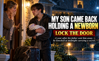 My Husband Sent Our Eighteen Year Old Son Out Of Our Home With One Duffel Bag, And A Year Later Ethan Appeared On The Porch Holding A Newborn In The Rain, Told Me To Lock The Door And Hide Him From Richard, Then Opened A Battered Suitcase That Proved I Had No Idea Who I Married For Twenty Years