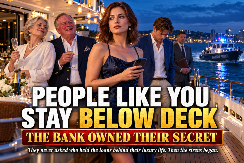 I Never Told My Boyfriend's Wealthy Parents That I Controlled The Bank Holding Their Yacht Debt, And When Eleanor Poured A Drink Over Me At Their Private Yacht Party And Told Me To Stay Below Deck, One Legal Officer And A Folder Of Foreclosure Papers Changed Everything About Our Future Together