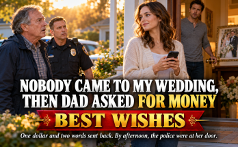 Nobody From My Family Showed Up To My Wedding, But A Few Weeks Later My Father Texted As If Nothing Had Happened And Demanded Eight Thousand Four Hundred Dollars For My Brother's Wedding, So I Sent One Dollar With The Note Best Wishes, Told My Husband To Change Every Lock, And That Afternoon My Father Arrived With The Police Standing Right Behind Him