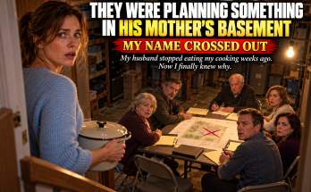 My Husband Stopped Eating My Cooking After His Mother Moved Nearby, And When I Carried Soup To Her Empty Kitchen And Heard Voices Beneath The Floor, I Opened The Basement Door And Found Six Relatives, Legal Pads, And A Map Of Our Property With My Name Crossed Out In Red Ink That Forced Me To Fight For My Home
