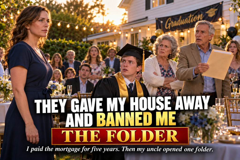 My Mother Gave My Six Hundred Eighty Thousand Dollar House To My Brother And Banned Me From His Graduation Celebration, But After Five Years Of Quietly Paying The Mortgage I Walked In Anyway, Asked My Uncle If He Wanted To Tell Them Or Should I, And The First Document In His Folder Changed Everything For Our Family