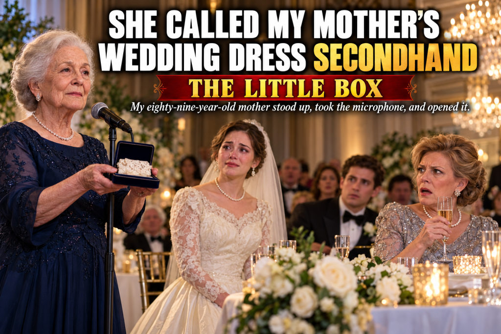My Daughter Got Married In June Wearing My Mother's Nineteen Fifty Four Ivory Wedding Dress, And When The Groom's Mother Called It A Secondhand Dress Loudly Enough For The Whole Reception In Franklin To Hear, My Eighty Nine Year Old Mother Quietly Borrowed The Microphone And Opened A Small Flat Box From Her Handbag Before Everyone