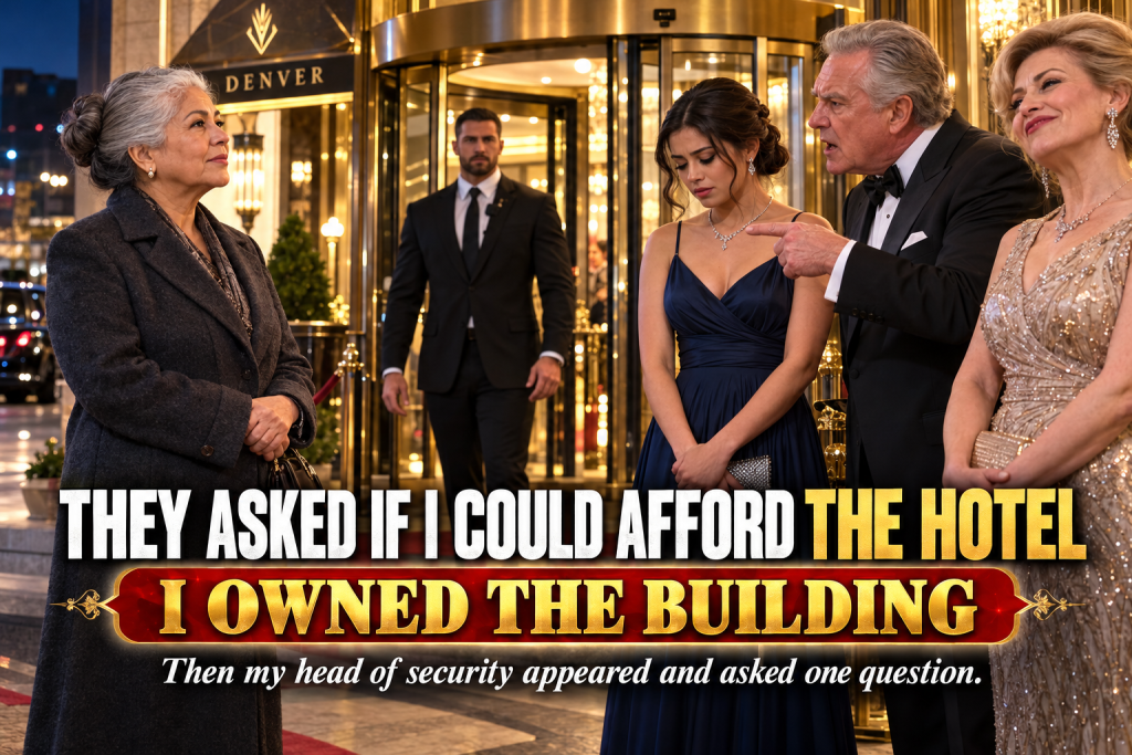 They Asked If I Could Even Afford To Be At The Luxury Hotel Where I Arrived In My Old Charcoal Coat, And My Daughter Begged Me Not To Make Things Awkward, But Then My Head Of Security Walked Through The Revolving Doors, Bowed His Head, And Asked In Front Of Everyone Whether He Should Have My Daughter's In-Laws Removed From The Building I Secretly Owned