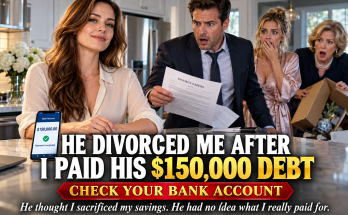 My Husband Divorced Me The Morning After I Paid His One Hundred Fifty Thousand Dollar Debt, But He Never Knew What I Had Really Paid For, And When His Mistress Stood In My Kitchen Wearing My Silk Robe And I Told Julian To Check His Bank Account, His Mother Dropped A Box And Everything Turned Completely Upside Down