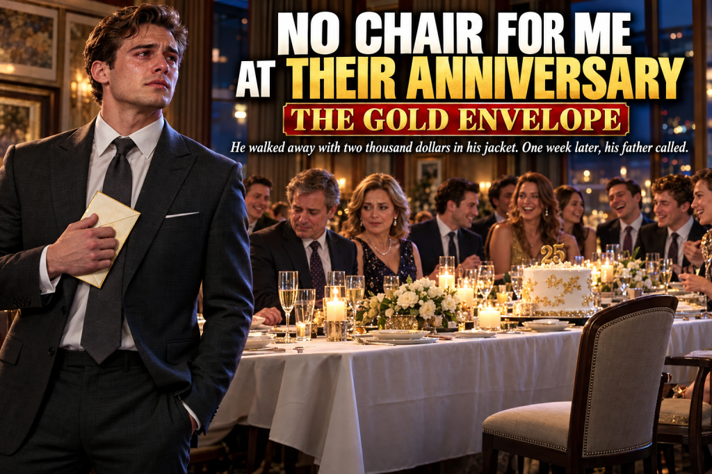 My Family Gave Me My Seat To A Stranger At Our Parents' Thirtieth Anniversary Dinner, And When I Held Up The Gold Trimmed Envelope With Two Thousand Dollars And Walked Out, They Laughed Until My Sister Posted A New SUV With A Red Bow And My Father Called To Ask Where I Got That Money, Revealing The Secret I Kept Six Years