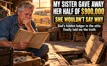 When Our Parents' Farm Sold Last Spring for $900,000 My Sister Wendy Pushed Her Half Back Across the Table and Gave It to Me Without Explaining, and Months Later I Found Our Father's Hidden Ledger Behind a Loose Attic Board Revealing Secret Yearly Payments and Five Words That Changed Everything