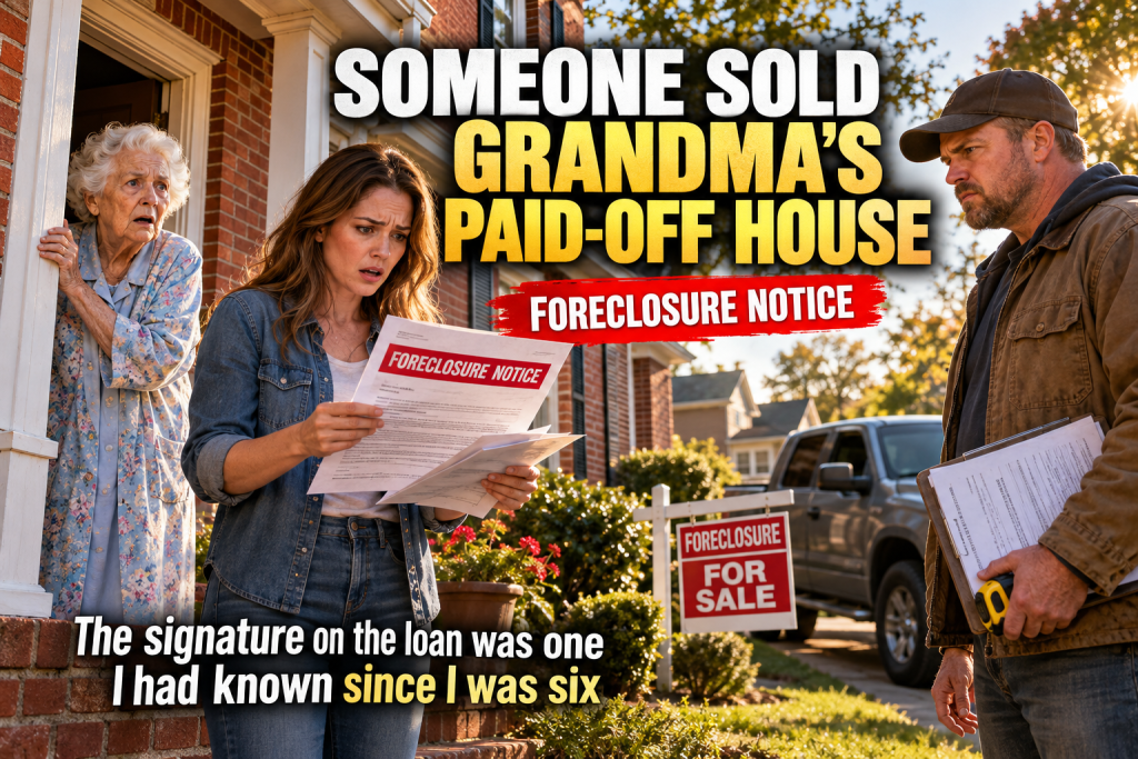 My Grandmother Ruth Is 84 and Has Lived in the Same Paid-Off Brick House Since 1971, So When a Stranger in a Gray Truck Said He Bought It at a Foreclosure Auction, I Searched the County Records and Found a Secret Home Equity Loan Signed by Someone Who Had Sent Me Birthday Cards My Whole Life