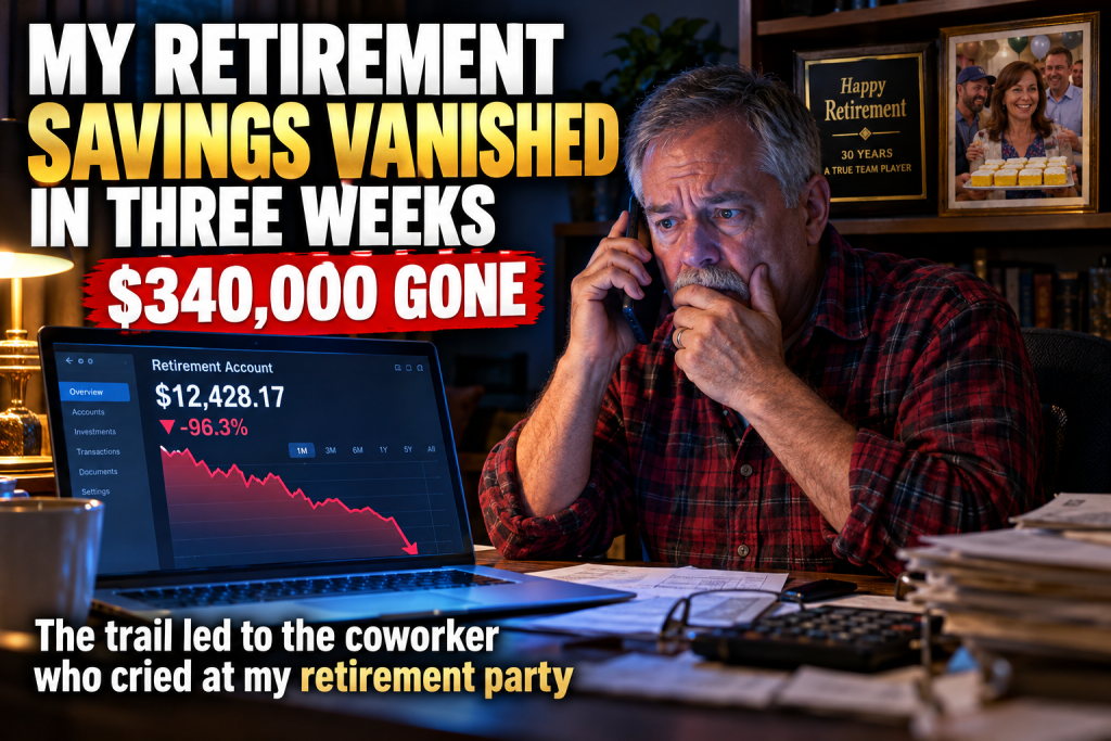 After 26 Years at the Same Manufacturing Company I Retired at 63 With a Sheet Cake, a Plaque, and What I Believed Was $340,000 in My 401(k), but Three Weeks Later the Balance Was $61,000, Secret Hardship Loans Pointed to a Trusted Coworker, and a Federal Investigator Already Knew My Name